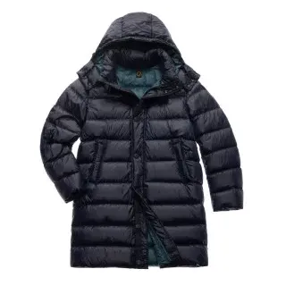 Blauer für Herren. 25WBLUK03147 Marineblaue Daunenjacke (L), Lässig, Polyamid