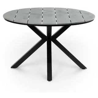 Runder Gartentisch Limasol Ø120 cm | Grau | Polywood & Aluminium