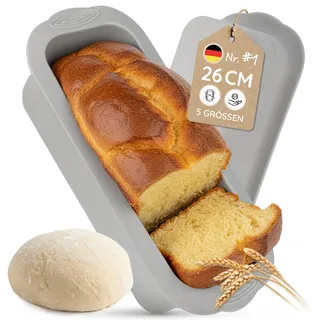 Backefix Brotbackform Silikon 26 cm – Große Backform Kastenform 2100ml für Brot und Kuchen mit extra Wandstärke gegen Ausbeulen beim Backen (antihaftend, flexibel, PFAS-, BPA-frei)