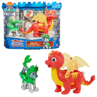 Paw Patrol PAW PATROL, Rescue Knights Rocky und Dragon Flame Actionfiguren-Set, Spielzeug geeignet für Kinder ab 3 Jahren