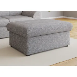 DOMO collection Hocker DOMO COLLECTION "Topper", grau (weiß, grau), B:93cm H:40cm T:69cm, Hocker, Polsterhocker, mit Wellenunterfederung, auf Kunststoffgleitern