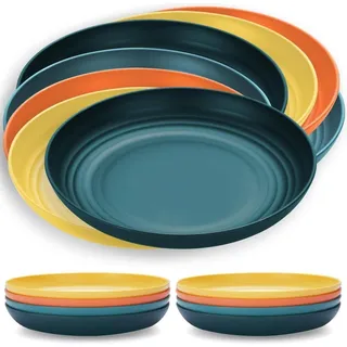 8er Set Kyraton Teller 23cm - Camping & Outdoor Kunststoff Geschirr in 4 Farben