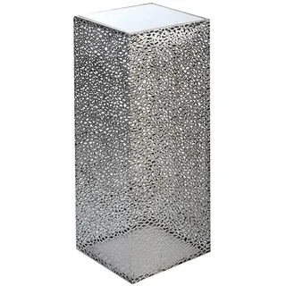Casablanca Deko-Säule Purley Metall, silberfarben, B/T 27 cm, H 100 cm | Dekoständer Antikfinish Säulenständer Blumenständer, Wohnzimmer