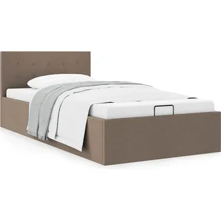 vidaXL Stauraumbett Hydraulisch Taupe Stoff 90×200 cm - Taupe