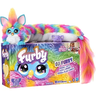 Hasbro Furby DJ interaktives Plüschtier mit Musik mit Lichtern und Spielen – 5 Modi, 1000+ Kombinationen – spricht Französisch und Furbish – ab 6 Jahren – ohne App oder Internetverbindung – französische