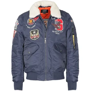 Bomberjacke TOP GUN "Bomberjacke TG23002", Herren, Gr. XXL, blau (navy), Obermaterial: 100% Polyamid ECONYL PA ECONYL. Futter: 100% Baumwolle CO., Jacken Bomberjacke