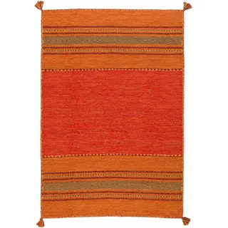 Pergamon Natur Teppich Kelim Navarro , Terracotta , Textil , Rechteckig , 90x160 cm , Teppiche und Böden, Teppiche, Webteppiche