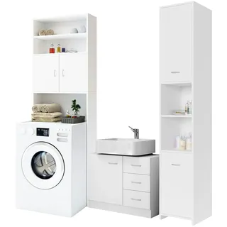 CASARIA Badmöbel-Set Neapel 3-tlg Weiß