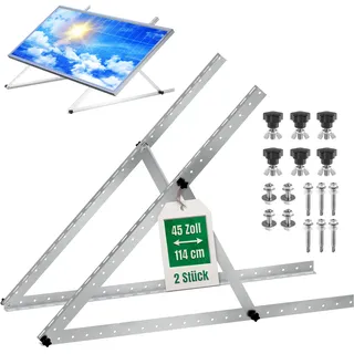 Björn&Schiller 1 Paar Solarpanel Halterung 114 cm, robustes Aluminium Winkelprofil, Solarhalterung: Montage für Balkon, Wand, Flachdach, Ziegeldach & Wohnmobil, Zubehör Balkonkraftwerk Gestell, Solarpanel Ständer