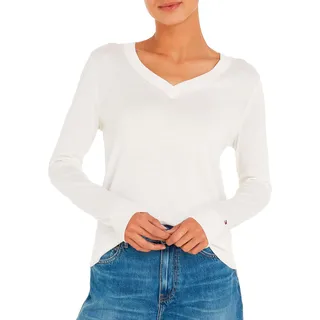 Tommy Hilfiger Stitch V-n Langarm-polo Ecru 2XL