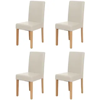 Mendler Esszimmerstuhl Littau Kunstleder weiß 4er Set