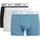 Herren Trunk 3pk Unterwäsche Blk/Gry H/Smokey Blue-White Wb XL