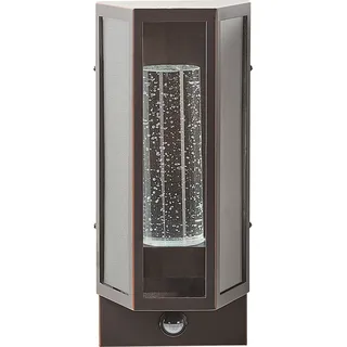 BELIANI Außenwandleuchte LED Lampe Braun Eisen Glas 33 cm mit Bewegungssensor  Retro Design - Braun