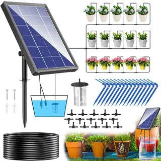 Biling Solar Bewässerungssystem Balkon 15M Solar-Bewässerungssystem Garten 3.5W Automatische Bewässerung Solar Watering System Solarbewässerungssyteme für Garten Pflanzen Hochbeet Gewächshaus Urlaub
