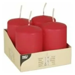 Papstar Stumpenkerzen 8 cm rot 4 St.
