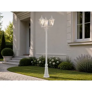 Konstsmide Außenstandleuchte Aluminium 57,5 cm x 57,5 cm x 220 cm inkl. E27 100 W weiß