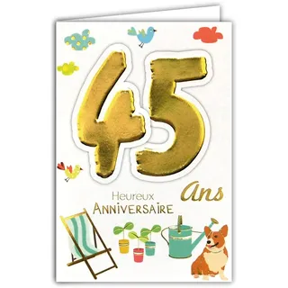 Age MV 69 – 2033 Karte Geburtstag 45 Jahre Herren Damen Garten-Design Pflanzen Gießkanne Erholung Babywippe Hunde Vögel
