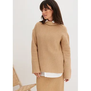 bonprix Rollkragenpullover Beige XL
