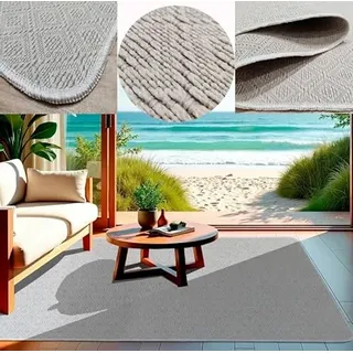 Tadi & Imperio1979 Rubin-Teppich für den Innen- und Außenbereich, Terrasse, Garten, Eingänge, Flur, Balkon, Esszimmer, Küche, erhältlich in Gold und Beige, 100 x 100 cm.