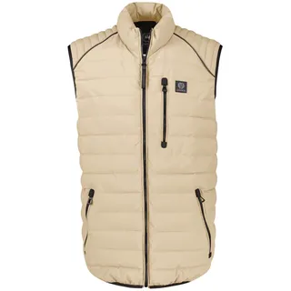 Steppweste LERROS, Herren, Gr. XL, gravel beige, Web, Obermaterial: 100% Polyester, normal hüftbedeckend, Rundhals, Westen Steppweste, mit Reißverschluss