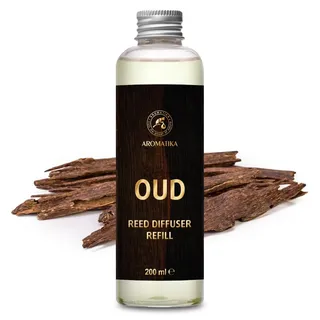 Raumduft Nachfüllflasche Oud 200ml - Intensiv & Langanhaltend Aroma Natürlich - Duft für Männer - Langanhaltender Aroma - Holzduft - Aromatisieren fur Raum - Reed Diffuser Refill Oud