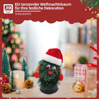 SHX Weihnachtsfigur »Tanzender Weihnachtsbaum« Bewegung, traditionelles Weihnachtslied, bunt