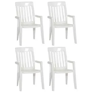 Sieger Stapelsessel , Weiß , Kunststoff , 59x92x65 cm , stapelbar, wetterfest , Gartenmöbel, Gartensessel, Stapelsessel