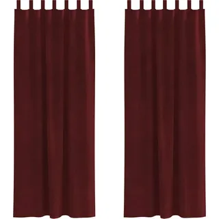 vidaXL Verdunkelungsvorhänge 2 pcs Weinrot 140 x 260 cm Samt - Rot