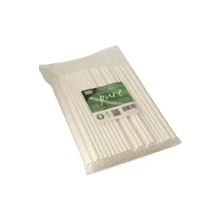 Papstar Trinkhalme, Papier "pure" Ø 6 mm 20 cm weiss