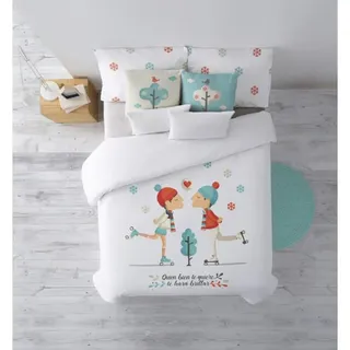 Belum | Bettbezug für Betten mit Einer Größe von 135/140 cm (220 x 240 cm) | Stoff 100% Bio-Baumwolle | Fadenzahl 175 | Oeko-Tex Zertifiziert | Modell: Skater