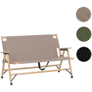 Bambus Campingbank HWC-Q40, Outdoorbank Picknickbank Gartenbank, klappbar Tragegriff Stoff/Textil 11