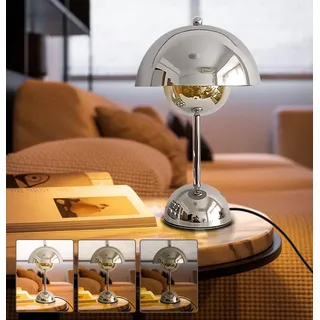 ELINKUME Nachttischlampe mit Touch Control,Silber Dimmbare Pilz Tischleuchte mit E27-Glühbirne für Schlafzimmer,Wohnzimmer,Studie,Kinderzimmer,Arbeitszimmer,Café,Restaurant(G45 Glühbirne)