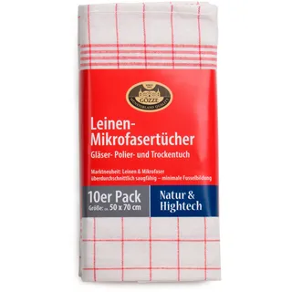 Gözze Geschirrtuch »Gläser und Poliertuch, Des. 60053, 50x70 cm« Mikrofaser, rot