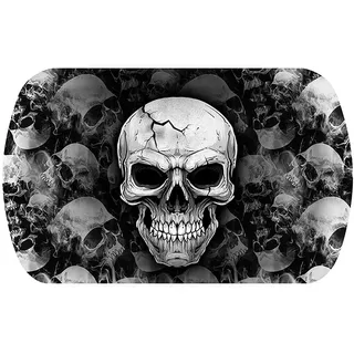Fiestas Guirca Totenkopf Tablett wiederverwendbar 39 cm x 24 cm Grau/Schwarz