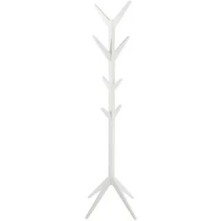 Kleiderständer , Weiß , Holzwerkstoff , 42x178x42 cm , standfeste Füße, Jackenhalter , Garderobe, Garderobenständer