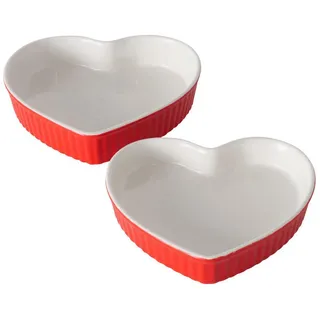 Boltze Home Backformen Sweetheart 2er-Set Herz , Keramik , 22x4.5x22 cm , Backen & Backzubehör, Backformen