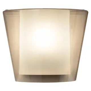 Viki Wandleuchte aus Metall und bernsteinfarbenem Glas, E27 40W Fassung, elegantes Design, Innenbereich, IP20, 28,5x14,5x23,5 cm, Schutzklasse 1 - Gelb