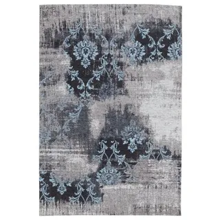 Novel Vintage-Teppich , Blau, Grau , Textil , Abstraktes , rechteckig , 40x60 cm , in verschiedenen Größen erhältlich , Teppiche und Böden, Teppiche, Webteppiche