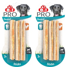 8in1 Pro Dental Sticks - gesunde Kaustangen für Hunde zur Zahnpflege, 3 Stück (Packung mit 2)