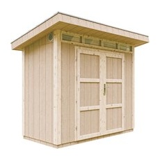 Timbela Holz-Gartenhaus M901A Flachdach Grundiert 161 cm x 294 cm