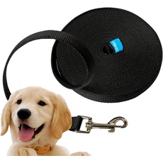 Edipets, Schleppleine für Hunde, 1.5m / 3m / 5m / 10m / 15m, Wasserdicht Trainingsleine für Große bis Kleine Hunde, Robuste Hundeleine (10 m, schwarz)