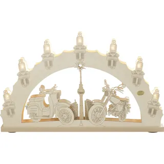 Saico Original Saico Lichterbogen LED 3D Moped Holz 52 cm warmweiß natur