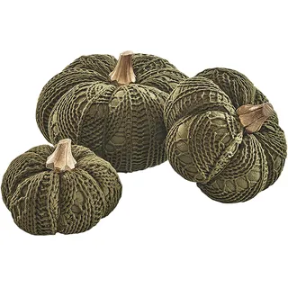 Kobolo Dekokürbisse aus Textil Set aus 3 Größen grün dunkelgrün Herbstdeko Herbst Dekoration Tischdeko Halloweendeko Figuren Dekoset Zierkürbisse Deko - Grün
