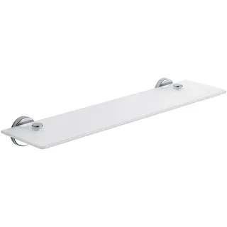 Gedy G-Giacarta Regal 55 cm, verchromt, Seifenschale für das Badezimmer, aus Edelstahl mit Behältern aus satiniertem Glas, Maße 5,6 x 52 x 13,1 cm, 10 Jahre Garantie, Design: R & S