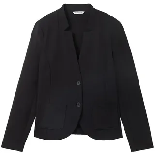 Tom Tailor Damen Blazer mit Ottoman Struktur, schwarz, Uni, Gr. XXL