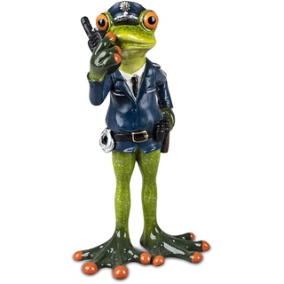 formano Frosch als Polizist oder Polizistin Polizeibeamter, Polizeibeamtin Deko Figur Dekofigur Dekoration Zierfigur (Polizist)