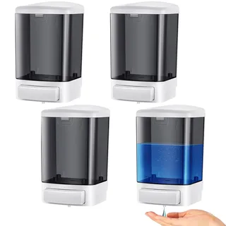 Hushee Seifenspender aus Kunststoff, zur Wandmontage, 1000 ml, kommerzieller manueller Seifenspender, Behälter, Handwaschseife, Wandspender für Küche, Bad, Dusche, Hotel, Flüssigkeit, Shampoo,