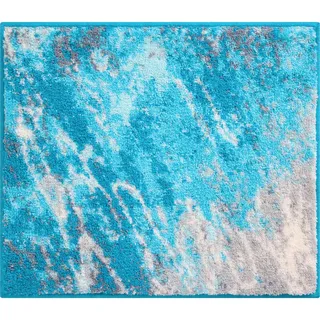 Grund Badteppich , Türkis , Textil , Abstraktes , rechteckig , 50x60 cm , Oeko-Tex® Standard 100, Made in Europe , rutschfest , Heimtextilien, Badtextilien, Badematten