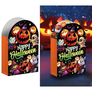 FIESTAS GUIRCA | 6 Einwegbeutel für Süßigkeiten mit Monstern (16 x 11 cm), Tischdekoration für Halloween-Partys und Feiern, mehrfarbig