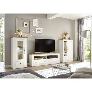 OTTO home Home affaire Wohnwand »Westminster TOPSELLER", Set, Vitrine, Lowboard, Kommode, 3 Stk. tlg., weiß